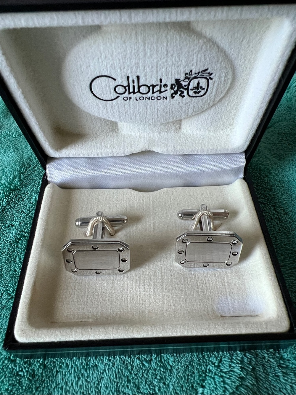Colibri Silver Plate Octagonal Cufflinks - Men's Accessories